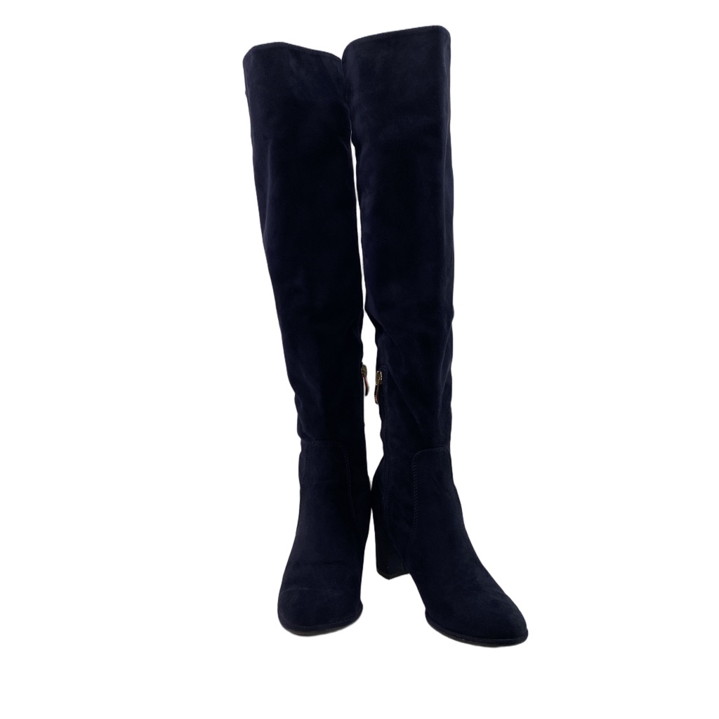 Liz Claiborne Leyla Deep-Navy Blue Faux Suede Over-The-Knee Women's Bootssz 5.5